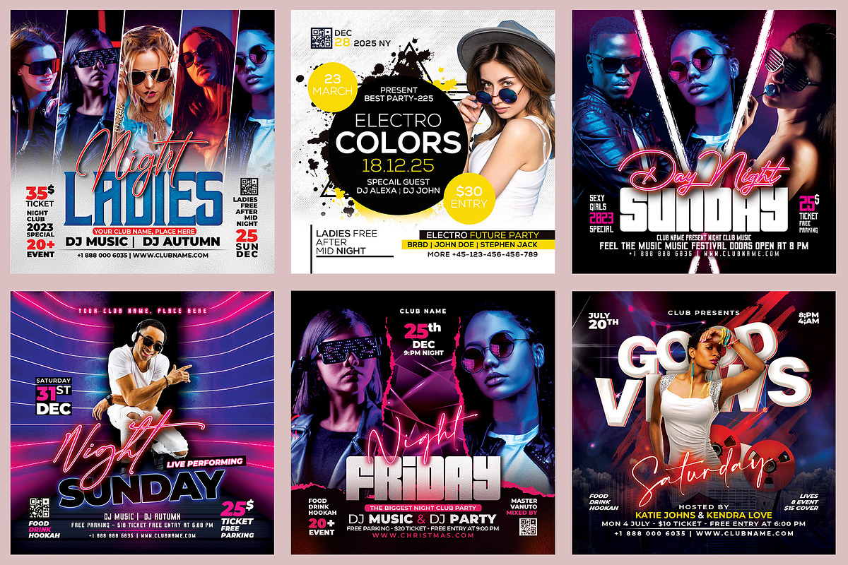 150 Night Club Flyer Bundle, a Flyer Template by AfzaalGraphics (Photo 2 of 27)