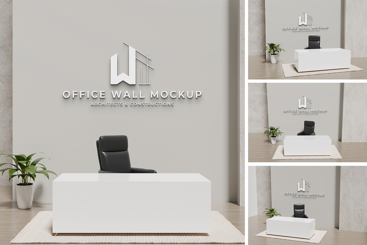 High-Quality Office Wall Mockup, a Device Mockup by swsi-studio (Photo 1 of 5)