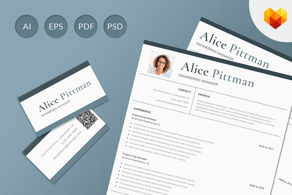 CV Template for Engineering Manager, a Resume Template by MotoCMS (Photo 1 of 3)