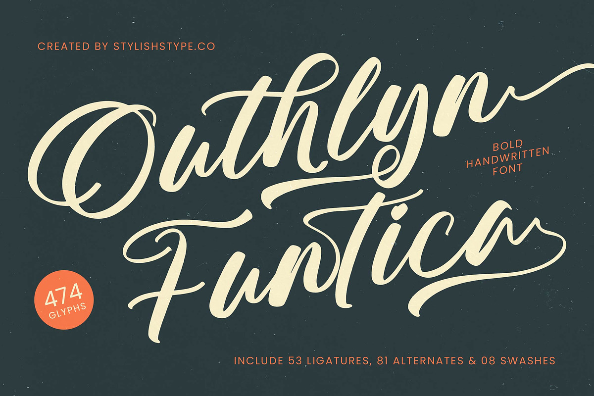 Outhlyn Funtica Bold Handwritten, a Script Font by stylishtype.co (Photo 1 of 20)