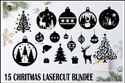 Christmas Laser Cut Ornament Bundle, a Graphic by Designer_Momina (Thumbnail 1 of 16)