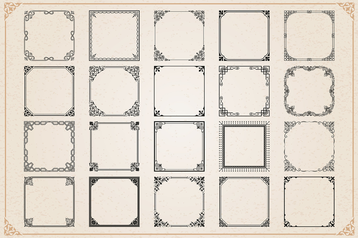 Decorative frames and borders set #1, an Object Graphic by Digiselector Design Goods (Photo 4 of 7)