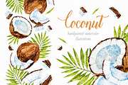 Coconut. Watercolor., a Decorative Illustration by Ekaterina Mikheeva (Thumbnail 1 of 5)