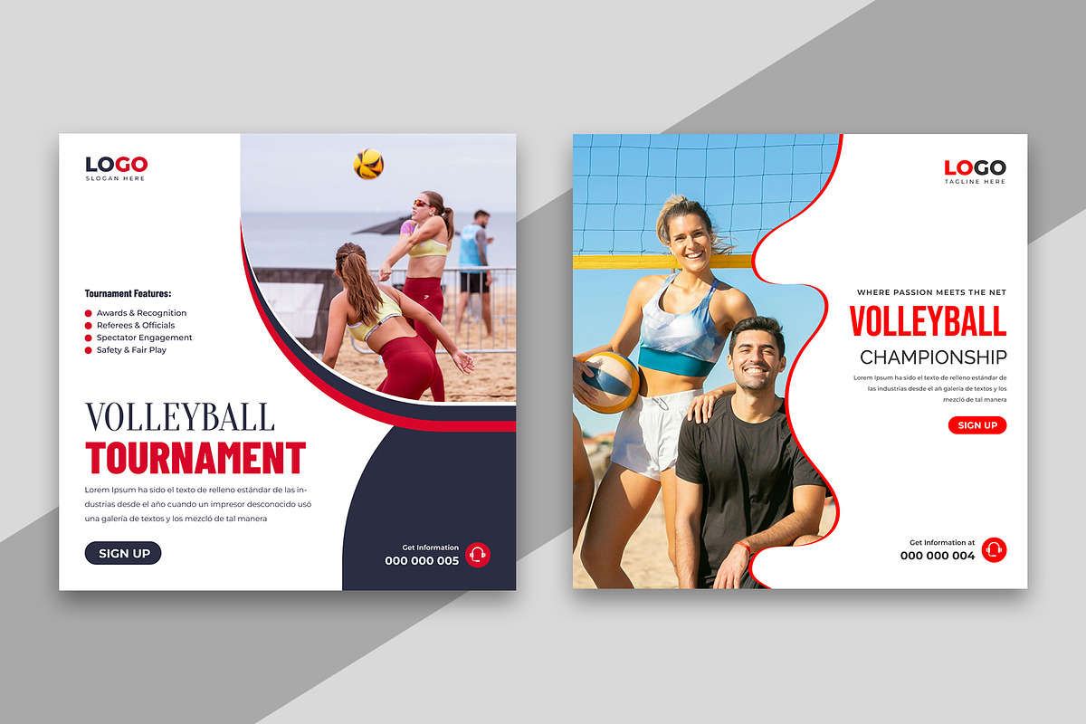 Volleyball Tournament Social Media, a Social Media Template by Designgrove (Photo 1 of 3)