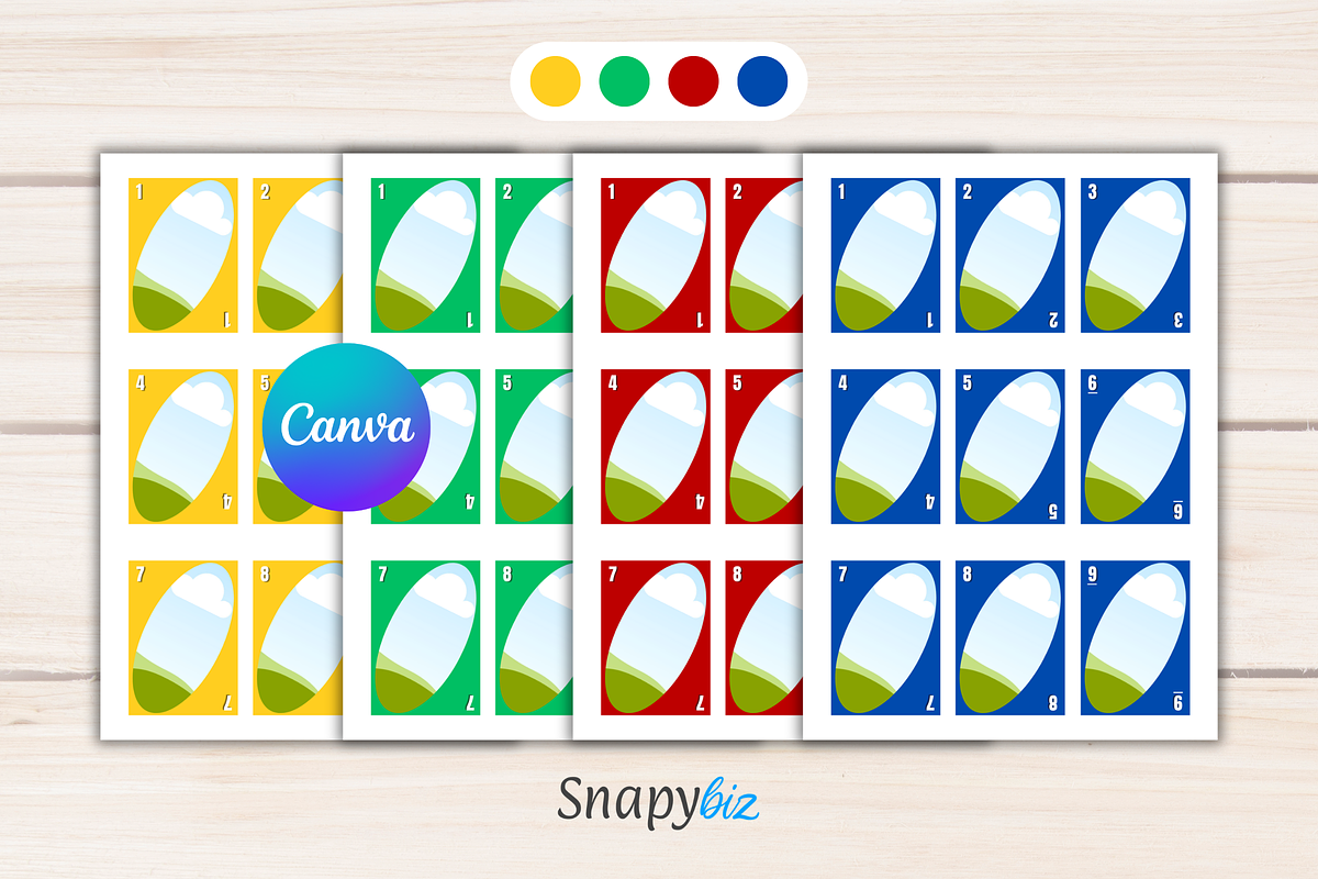 UNO Game Card Canva Editable PDF, a Card Template by Snapybiz (Photo 7 of 11)