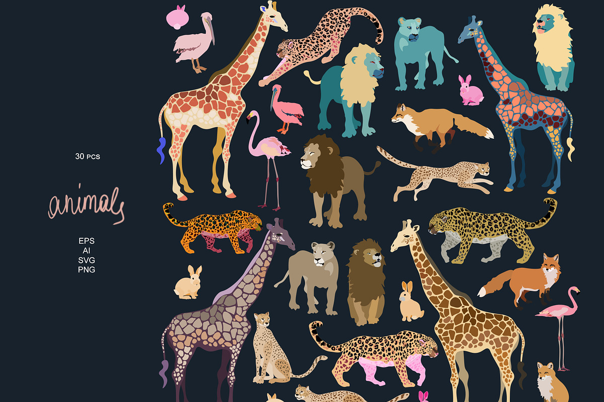 Animals vector clipart set, an Object Graphic by PatternsBlooming (Photo 5 of 6)