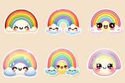 Kawaii Rainbow Stickers PNG, an Illustration by Creative Art (Thumbnail 8 of 9)