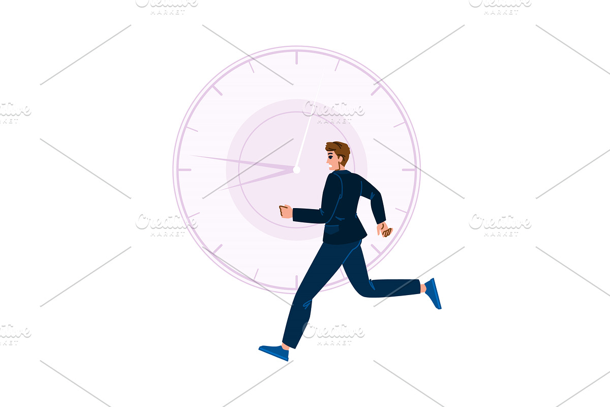Businessman running out of time, a Finance Illustration by pikepicture
