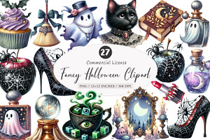 Fancy Halloween Clipart PNG, an Illustration by SinaCreation