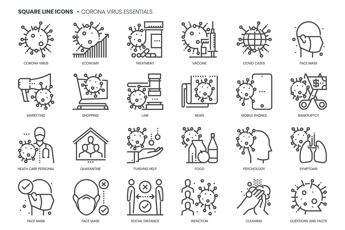 Square line icons, an Outline Icon by Howcolour (Photo 75 of 85)