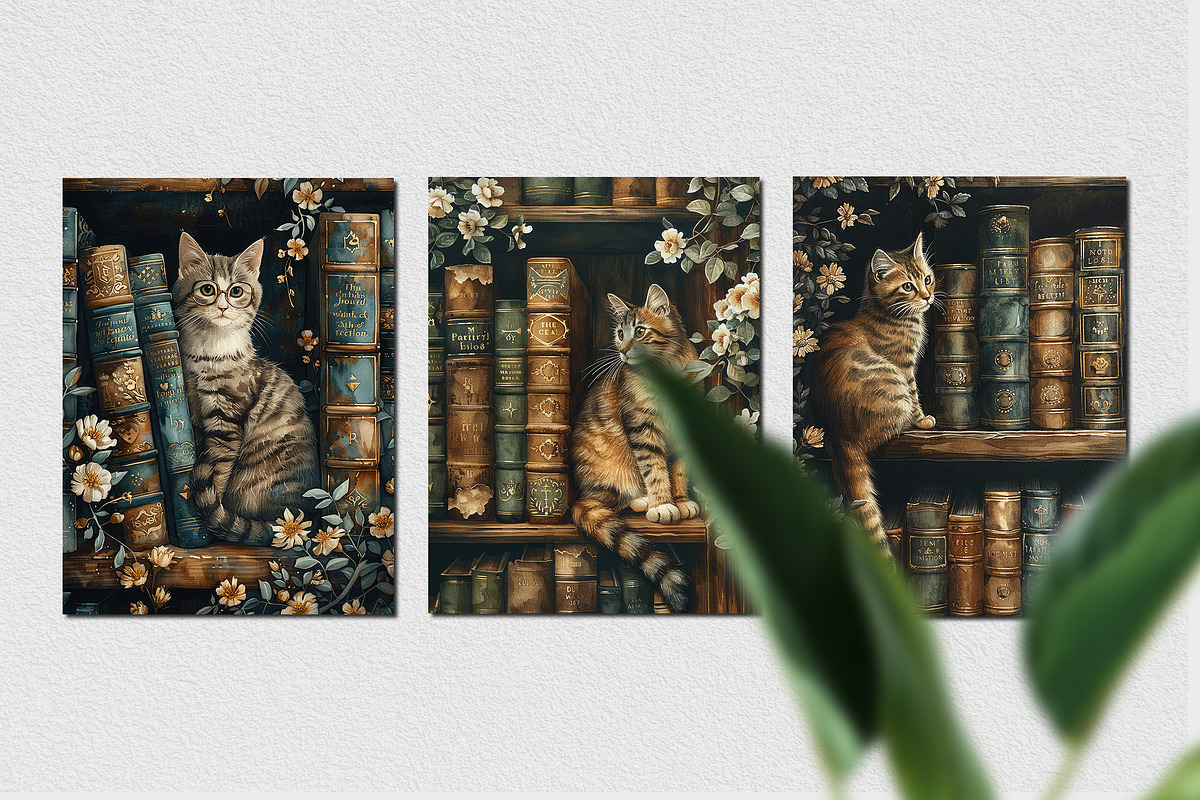 Cats in the Library, a Background Graphic by Curve Design (Photo 5 of 7)