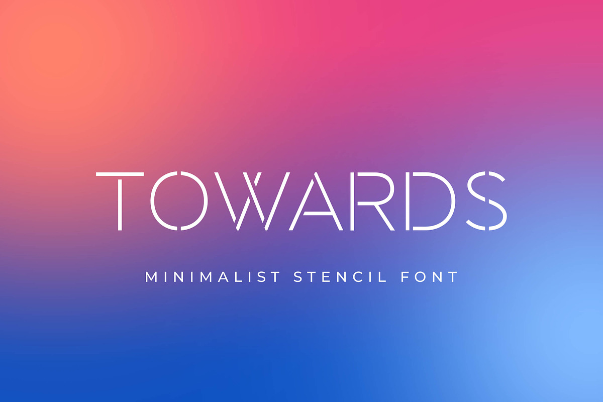 Towards - Minimal Stencil Font, a Font by Almarkhatype (Photo 1 of 10)