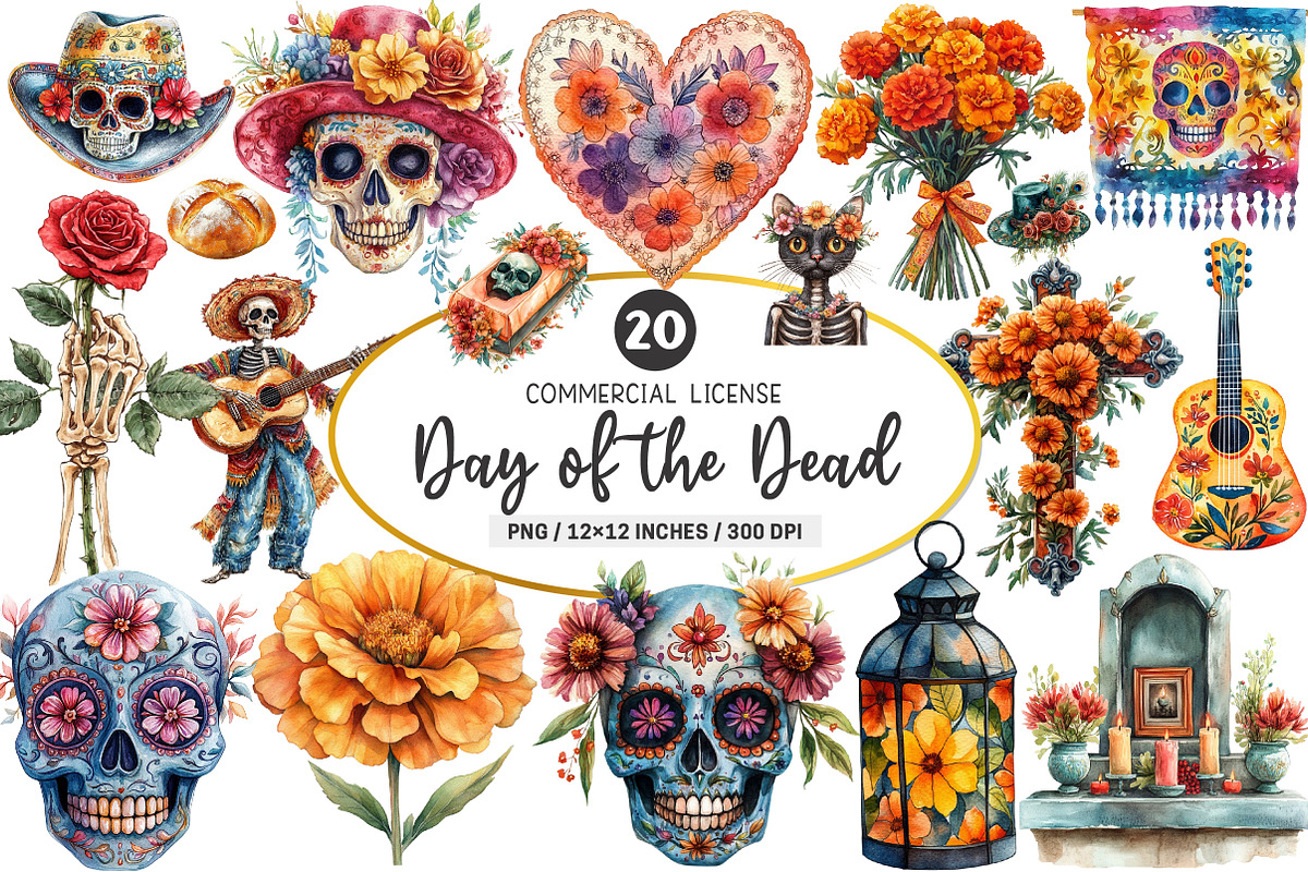 Day of the Dead PNG, an Illustration by SinaCreation (Photo 1 of 5)