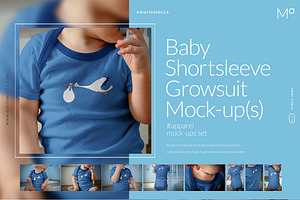 Baby Shortsleeve Growsuit Mock-ups