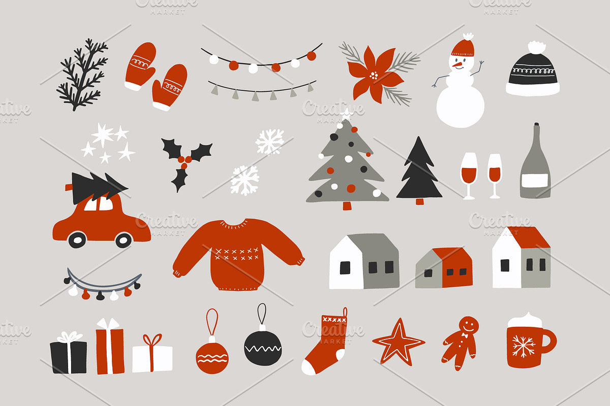 Christmas Elements & Patterns, a Decorative Illustration by mejorana (Photo 2 of 3)
