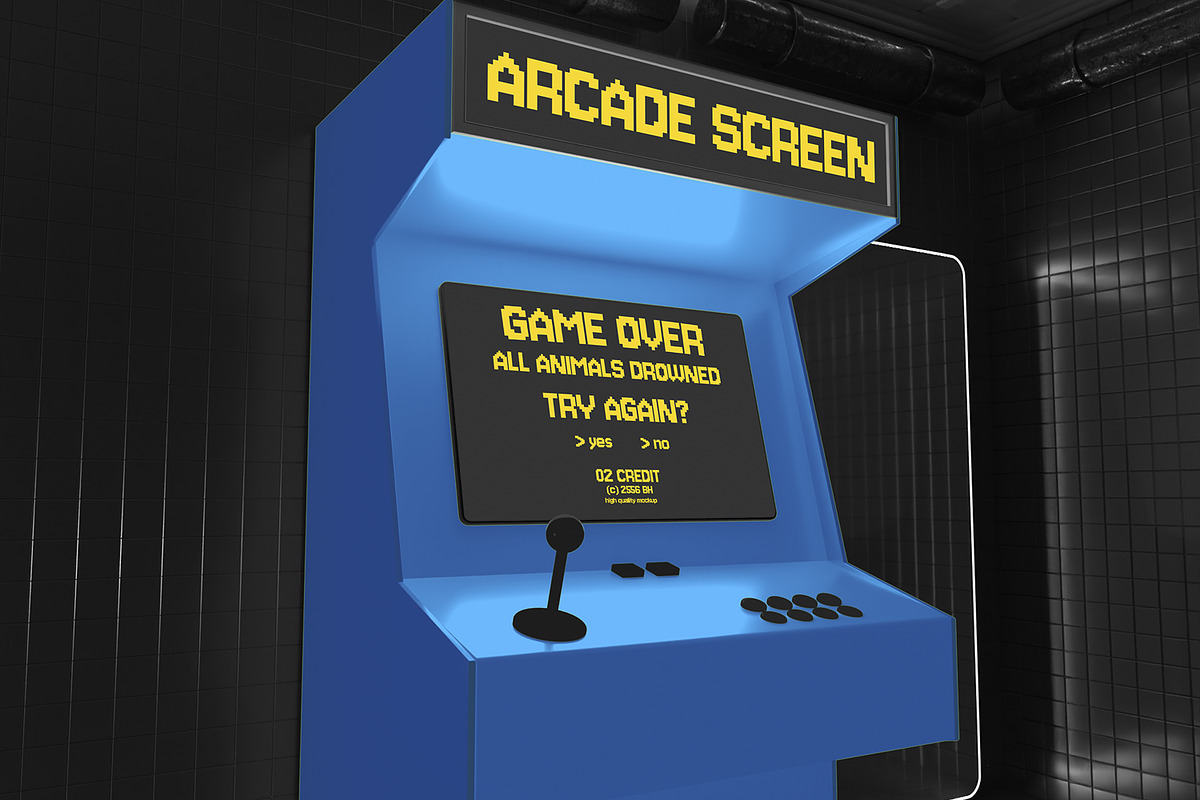 Arcade Screen Mockup, a Wearable Device Mockup by Unerispace (Photo 3 of 5)