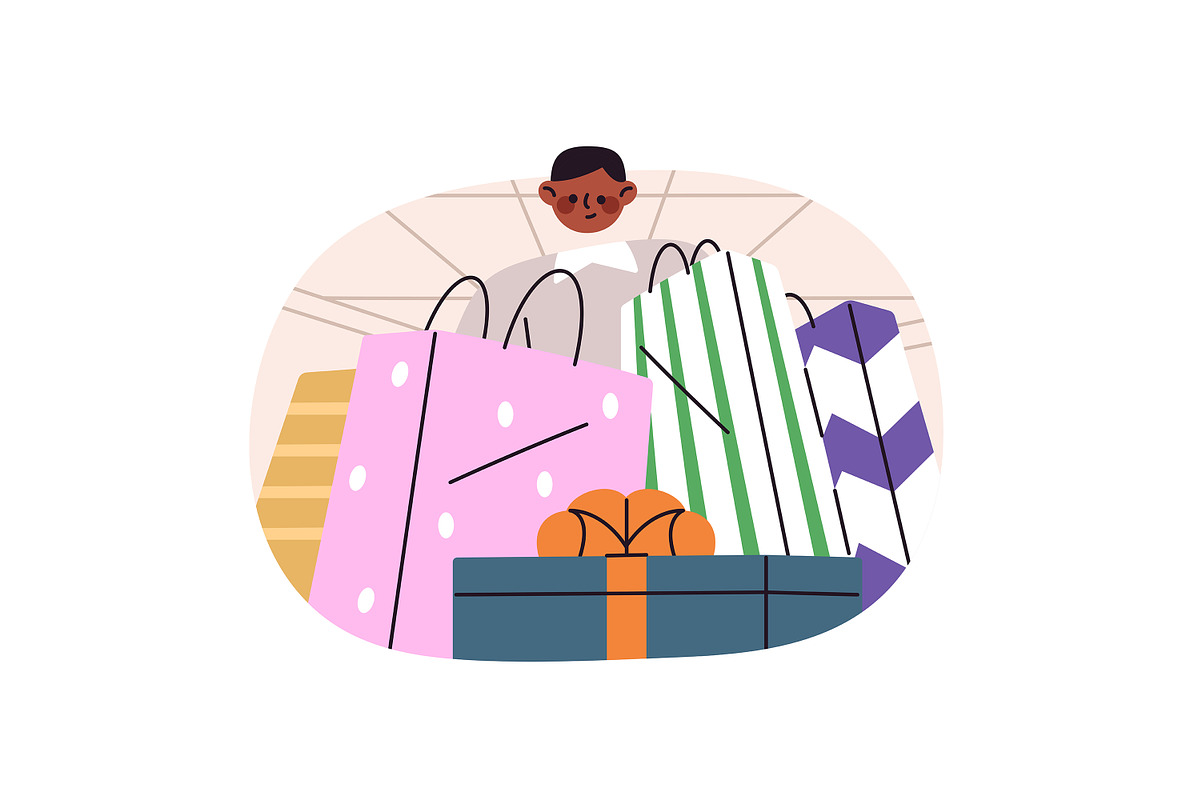 People shopping in store set, a Person Illustration by PaperTrident (Photo 14 of 15)