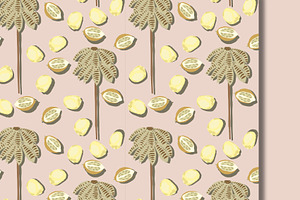 Desert Lemon, Tropical Fruit Pattern