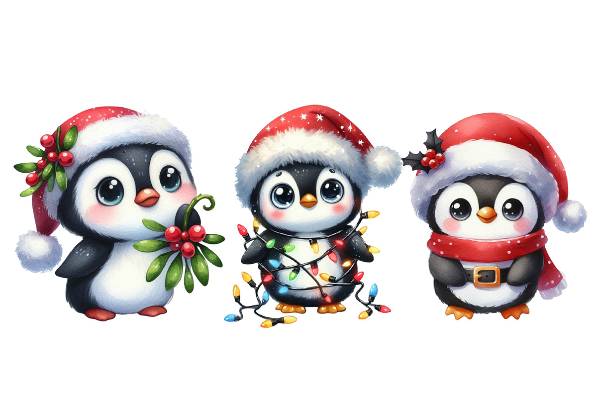 Christmas Funny Penguin Clipart, an Illustration by Designworld (Photo 5 of 6)