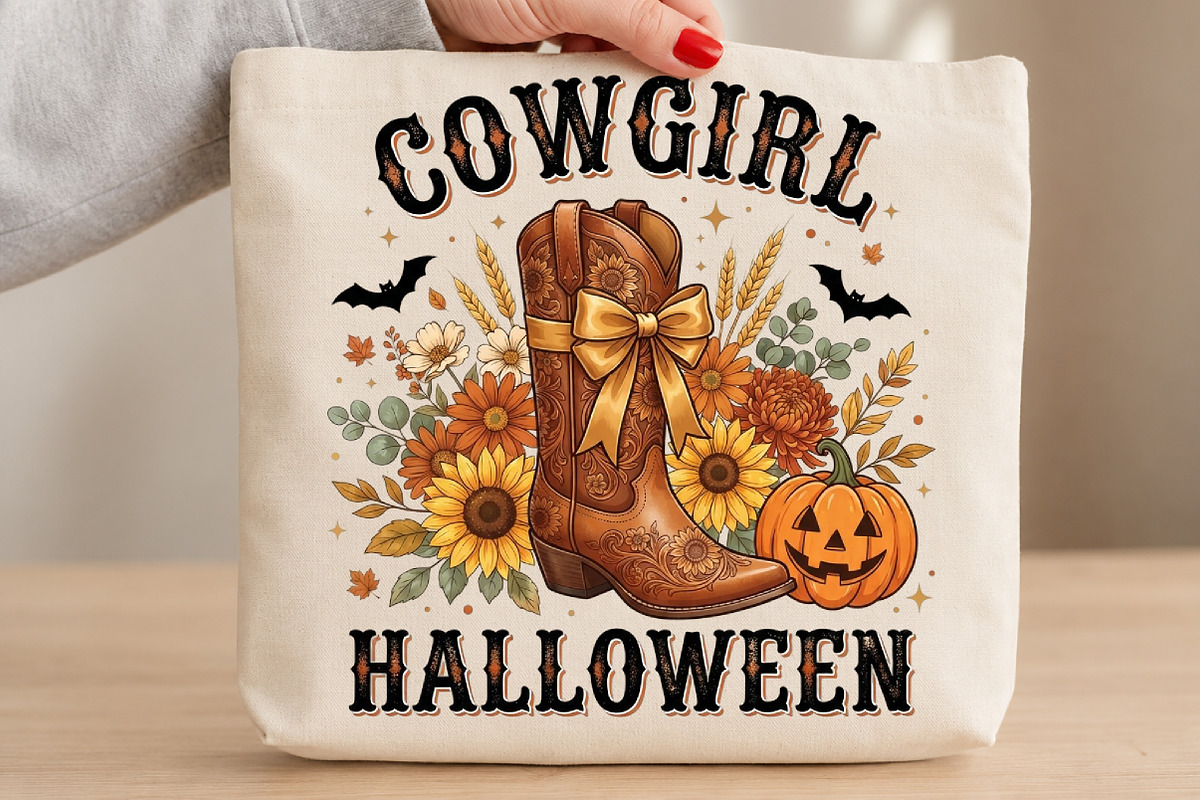 Retro Cowgirl Halloween Png, a Seasonal Illustration by DreamCafeArt (Photo 3 of 7)