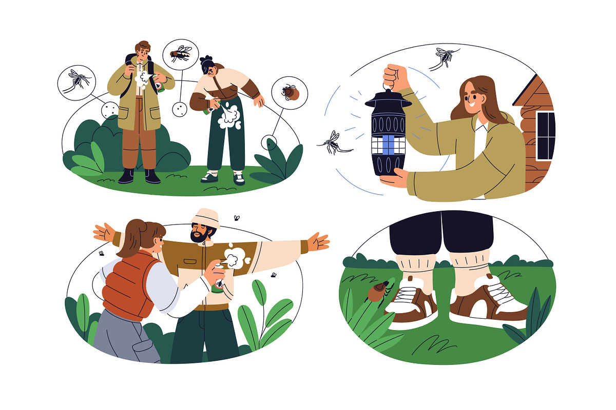 People protect from insect bites set, a Person Illustration by Good Studio (Photo 2 of 4)