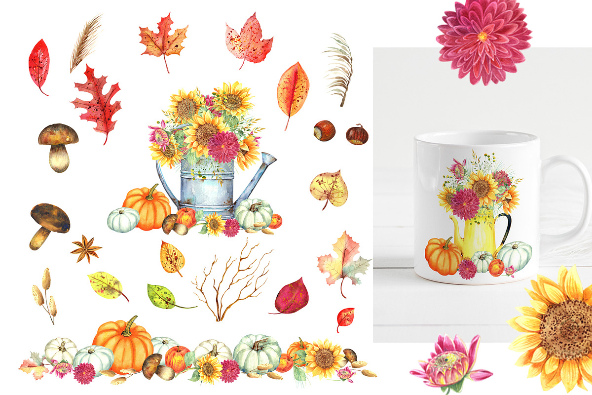 Fall Clipart Set, an Illustration by JennyColorArt (Photo 2 of 4)
