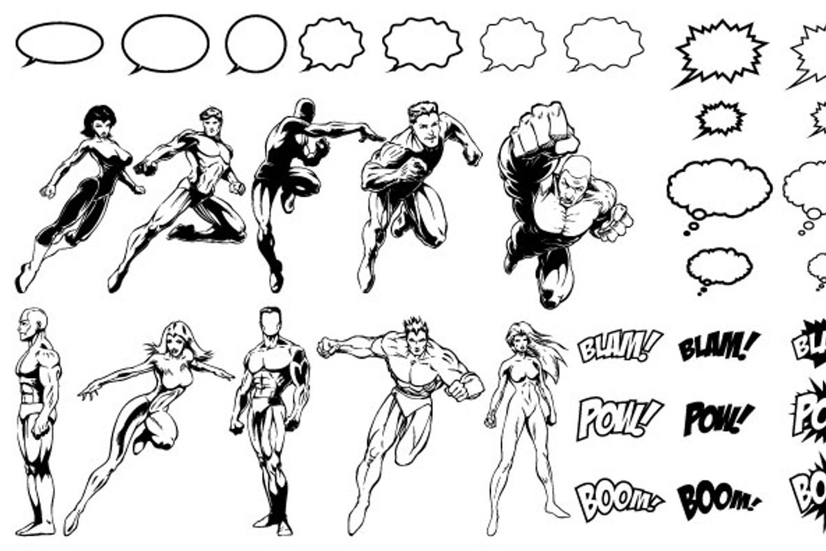 Superheroes Vector Pack, an Illustration by Go Media's Arsenal