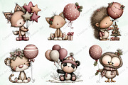 Christmas Animals With Balloon, an Illustration by Creative Art (Thumbnail 3 of 10)