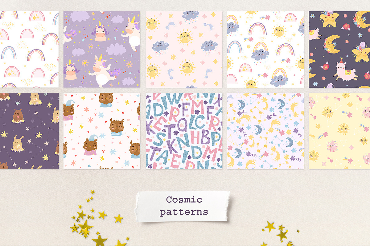 Kids patterns. Bundle patterns., a Pattern Graphic by Lesya Skripak (Photo 5 of 15)