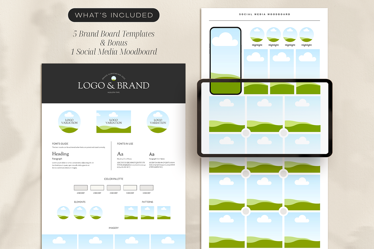 Brand Boards Set 2, a Branding & Logo Template by Creatif Foundry (Photo 3 of 8)