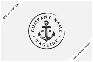 Vintage Rustic Anchor Logo Stamp