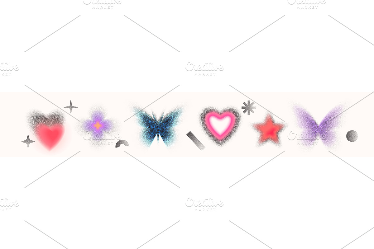 Noise gradient shapes vector, an Illustration by Zaie