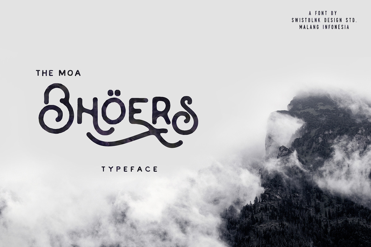 Moabhoers Typeface, a Font by Swistblnk Std. (Photo 1 of 8)