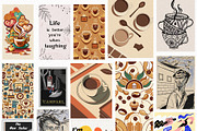 Coffee Wall Art Print, a Wallpaper Graphic by Helospace (Thumbnail 7 of 10)