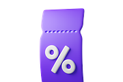 Flying purple 3D discount coupon, an Object 3D Model by Hannet (Thumbnail 5 of 8)