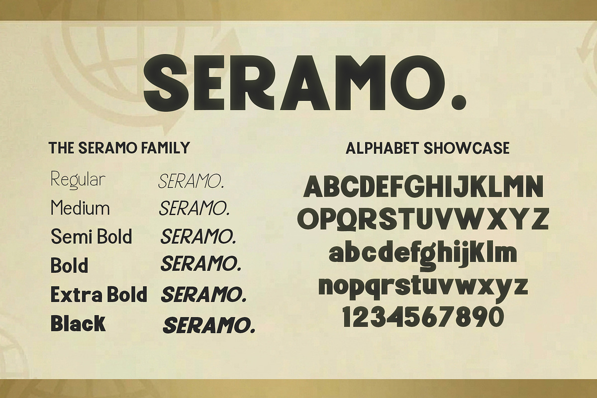 Seramo, a Sans Serif Font by Sulthan Studio (Photo 4 of 13)