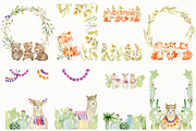 48 watercolor frames with animals., an Animal Illustration by TaPilipa (Thumbnail 3 of 6)