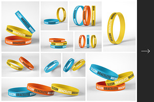 Silicone Bracelet Mockup Wristband