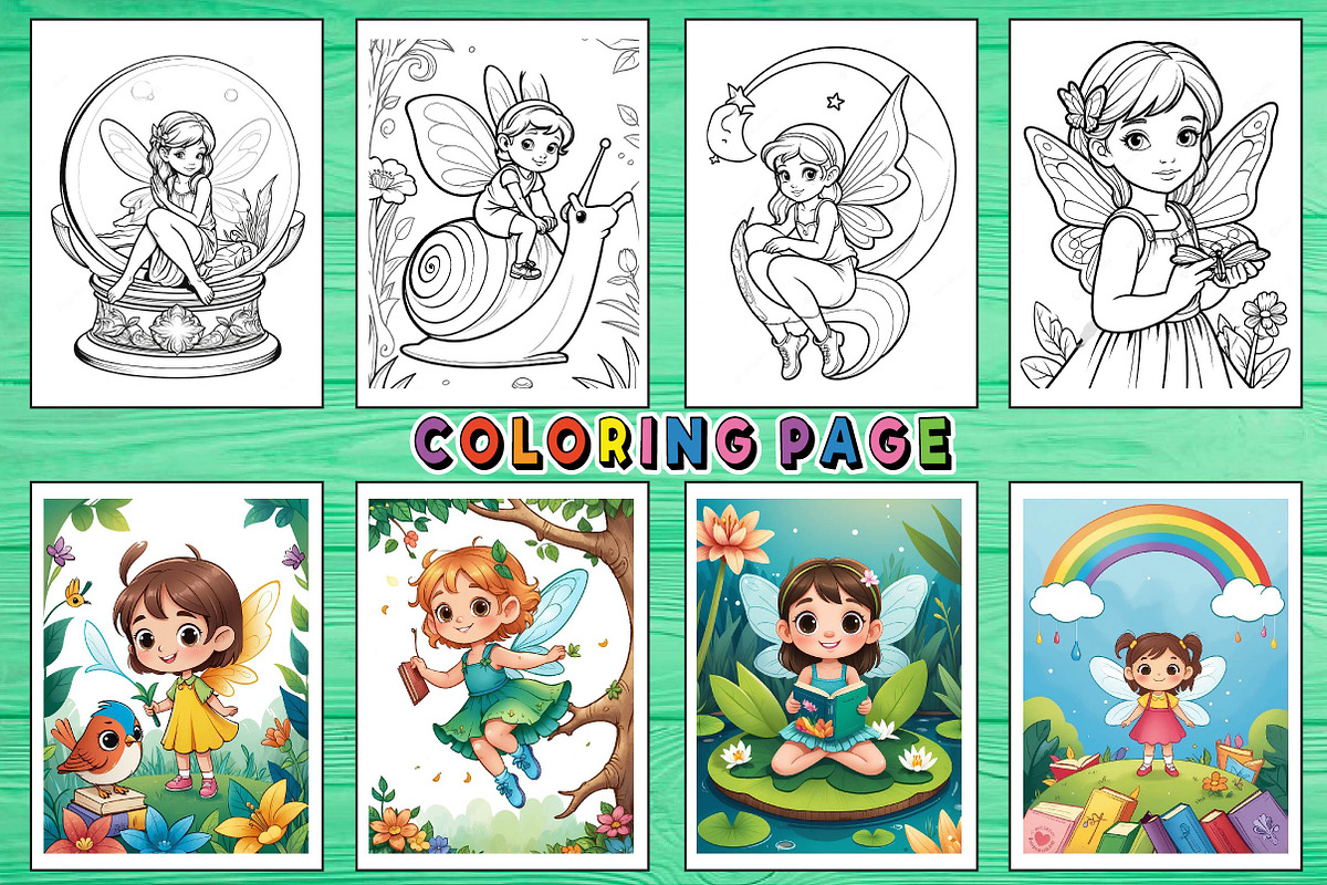 Fairy Coloring Pages For Kids, a Templates & Theme by Wow Magic (Photo 2 of 3)