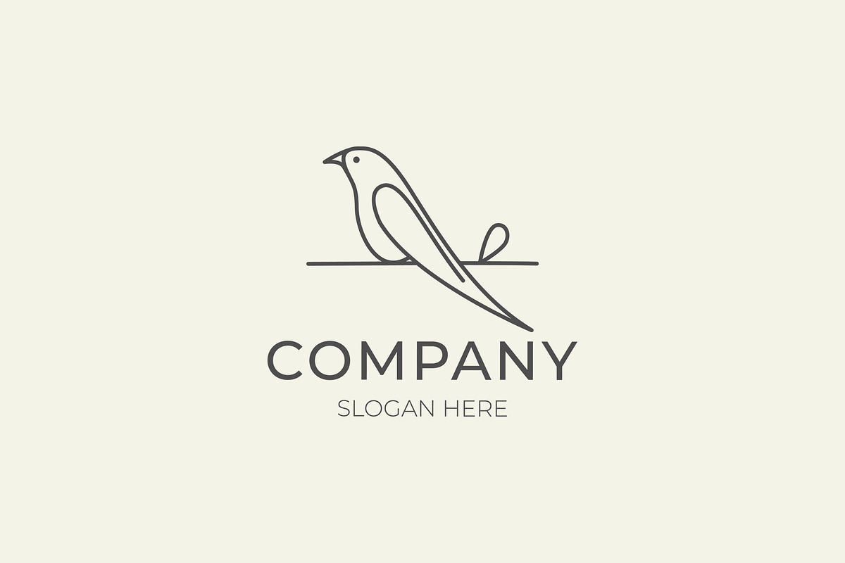 Simple line art bird logo design, a Branding & Logo Template by Medianeka (Photo 1 of 3)