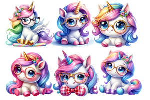 Unicorn With Glasses Clipart