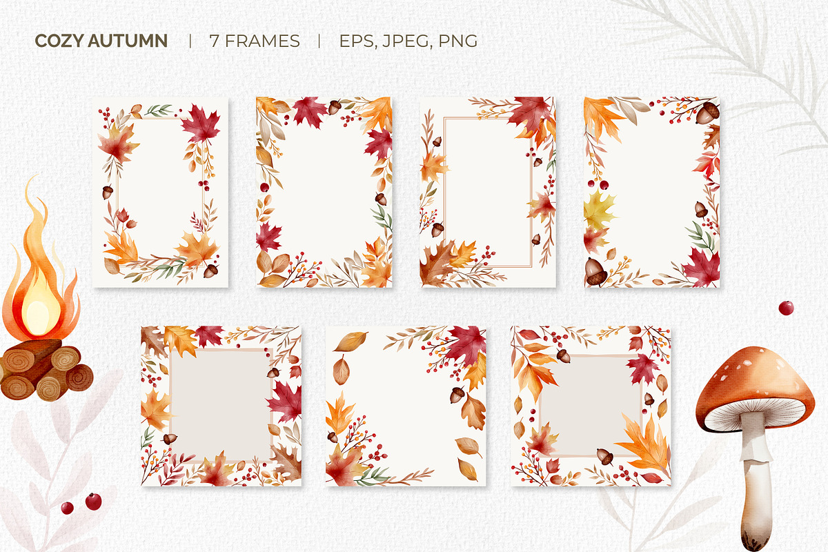 Cozy autumn watercolor clipart, an Illustration by Hanna's ArtLab (Photo 5 of 6)
