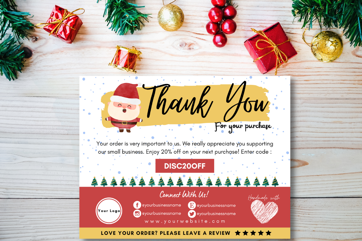 Christmas Thank You Card Bundle, a Card Template by Miku Waku (Photo 2 of 7)