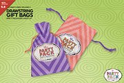 Drawstring GiftBags Packaging Mockup, a Packaging Mockup by INCDesign (Thumbnail 1 of 8)