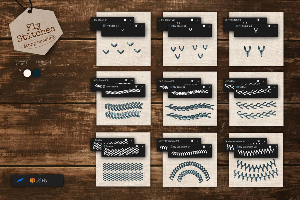 Embroidery Art Brushes For Procreate, a Brush Add-On by bokettori (Photo 33 of 42)