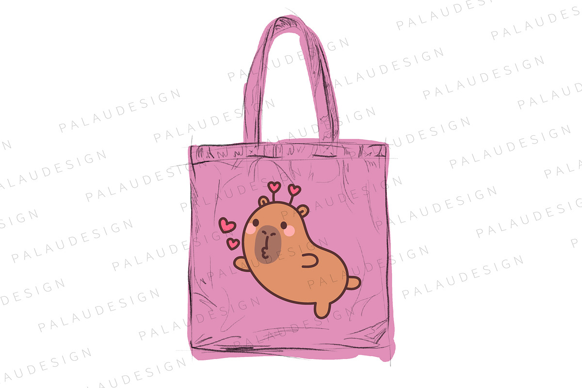 Cute Kawaii Capybaras Valentines Day, an Animal Illustration by Palau (Photo 2 of 12)
