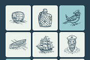 Vintage Sailor Tattoos Icons, an Object Illustration by Creative Stall (Thumbnail 10 of 11)