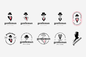 gentleman logo design bundle barber, a Branding & Logo Template by Pyruos ID