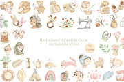 Hand painted watercolor icons, an Icon by Love Watercolor Store (Thumbnail 1 of 6)