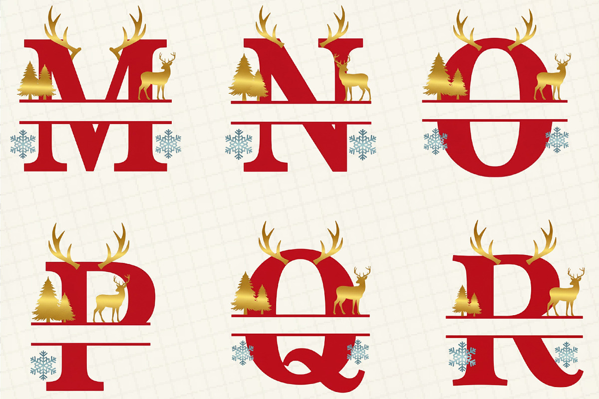 Christmas Clip Art Alphabet Letters, an Illustration by DreamCafeArt (Photo 4 of 7)
